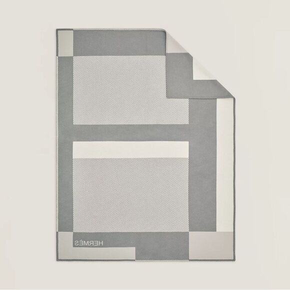 HERMÈS NEW 🎁 GIFTABLE Riviera Blanket Wool Cashmere Blanket - Picture 10 of 10